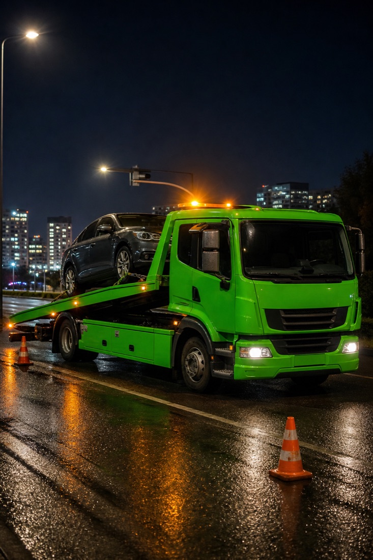 Modern çekici aracı ile araç taşıma